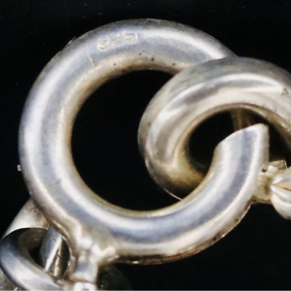 Vintage 925 Sterling Silver Engravable ID Bar Bracelet 7 Inch Ring Clasp - Picture 9 of 10